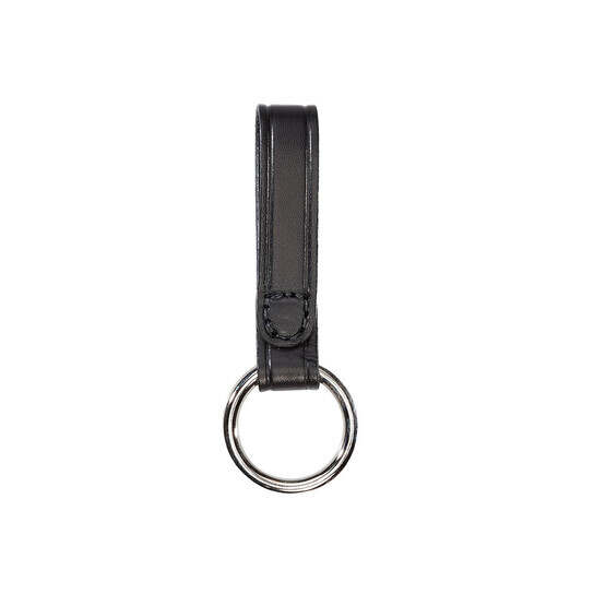Aker Leather Baton Ring Strap-Snap On Black Plain features Premium US cowhide